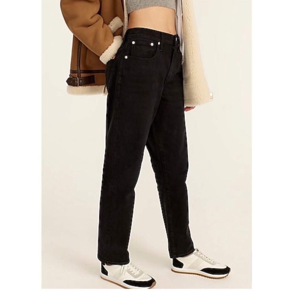 J. Crew High-Rise Straight Black Jeans